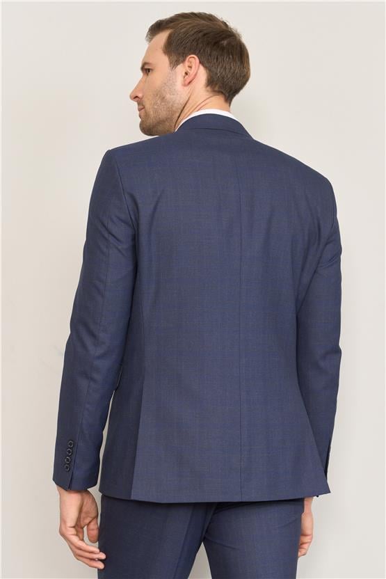 Mentality 9119 Erkek Mono Yaka Slim Fit Takım Elbise Açık Lacivert