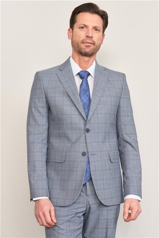 Mentality 9119 Erkek Mono Yaka Slim Fit Takım Elbise Mavi