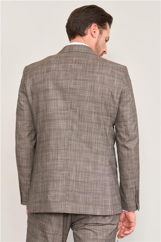 Mentality 9120 Erkek Mono Yaka Slim Fit Takım Elbise Kahve
