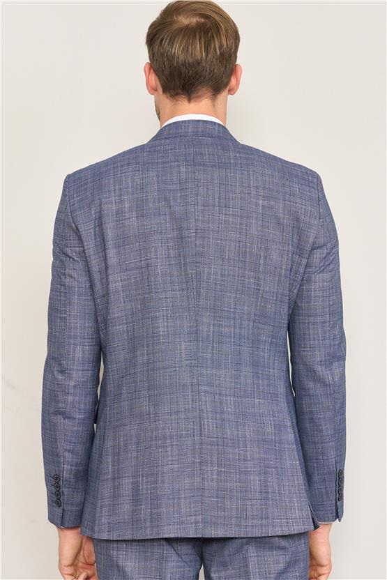 Mentality 9120 Erkek Mono Yaka Slim Fit Takım Elbise Açık Lacivert