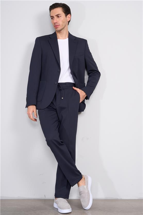 Mentality 9148 Erkek Mono Yaka Slimfit Takım Elbise Koyu Lacivert