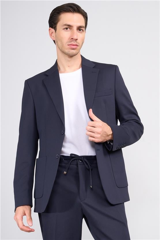 Mentality 9148 Erkek Mono Yaka Slimfit Takım Elbise Koyu Lacivert