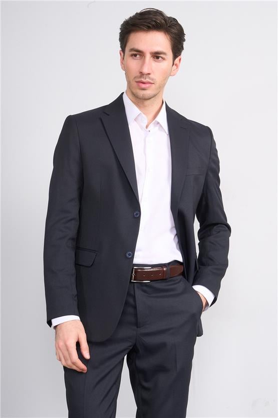 Mentality 9188 Erkek Mono Yaka Slim Fit Takım Elbise Lacivert