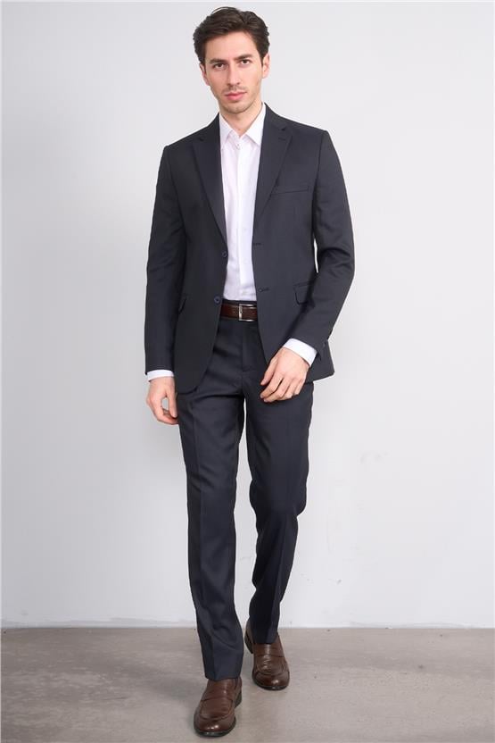 Mentality 9188 Erkek Mono Yaka Slim Fit Takım Elbise Lacivert