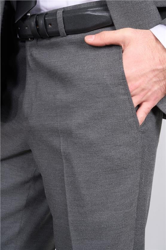 Mentality 9188 Erkek Mono Yaka Slim Fit Takım Elbise Gri