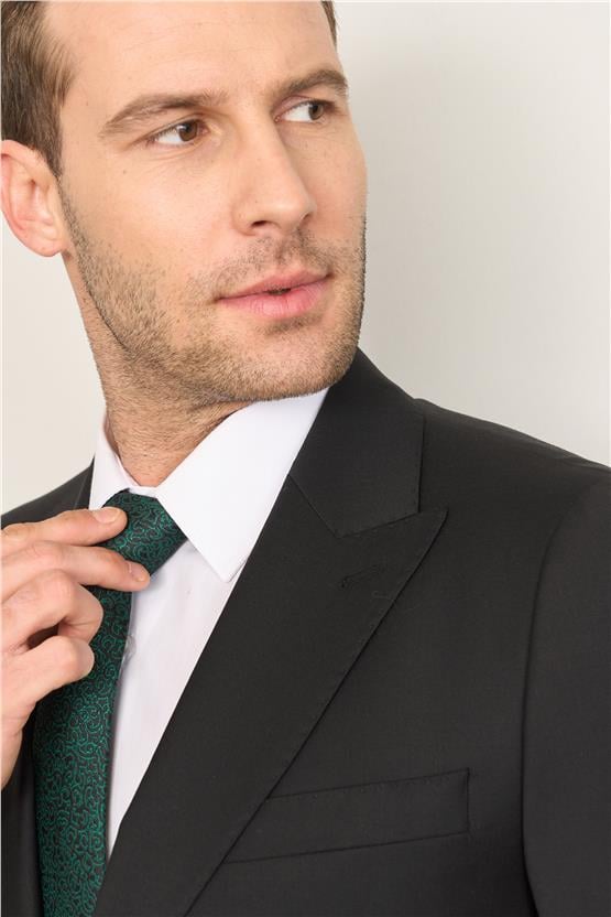 Mentality 9554 Altınyıldız Sivri Yaka Çift Yırtmaçlı Slimfit Takım Elbise Siyah