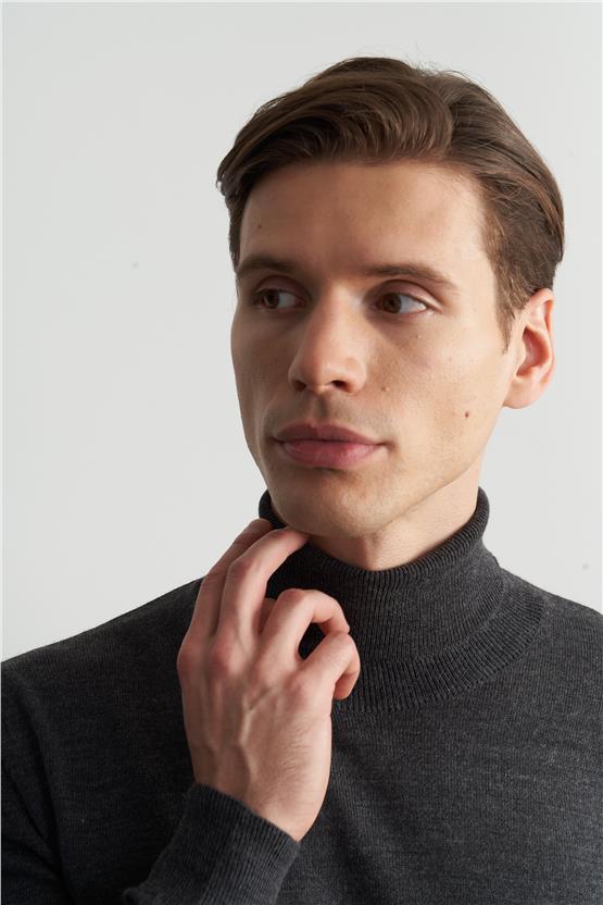 Mentality Erkek Antrasit Balıkçı Yaka Triko