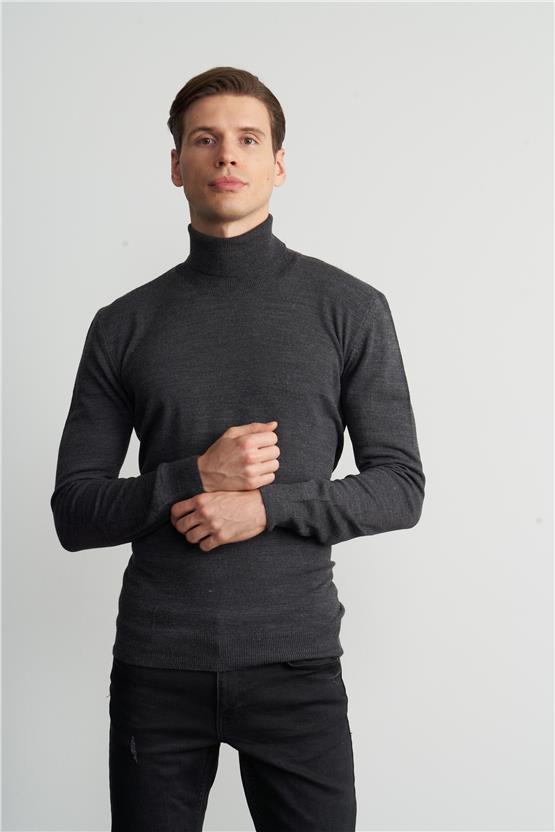 Mentality Erkek Antrasit Balıkçı Yaka Triko