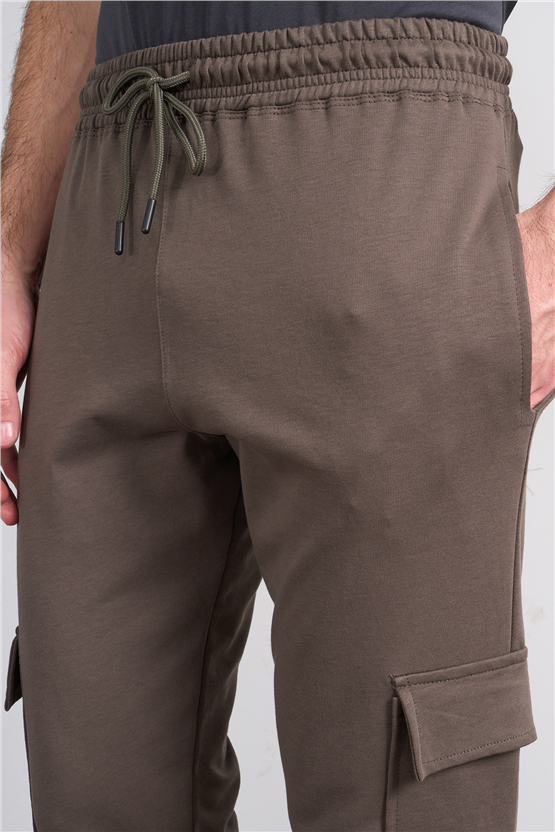 Mentality Erkek Likralı Kompak 2 İplik Eşofman Alt Haki