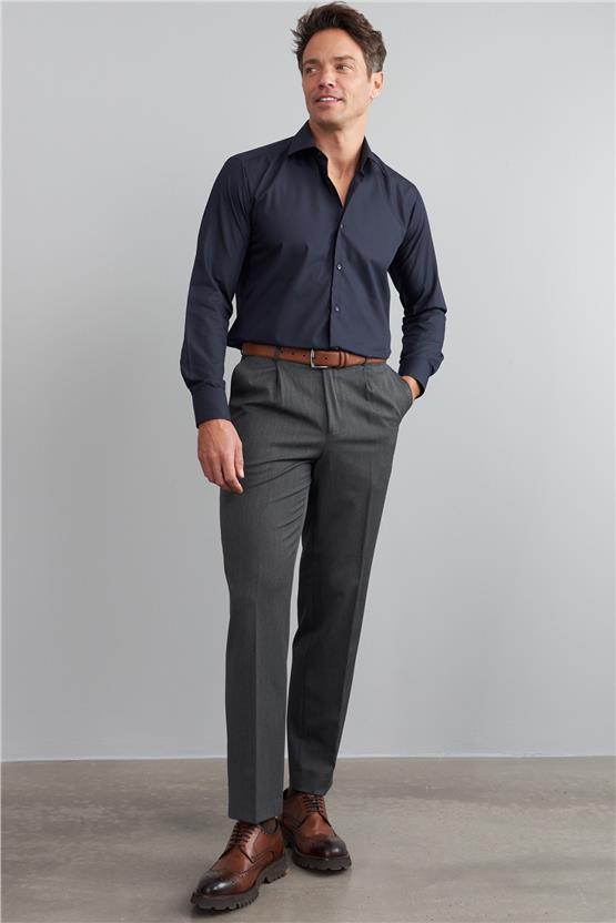 Mentality G071 Erkek Uzun Kol Gömlek Lacivert