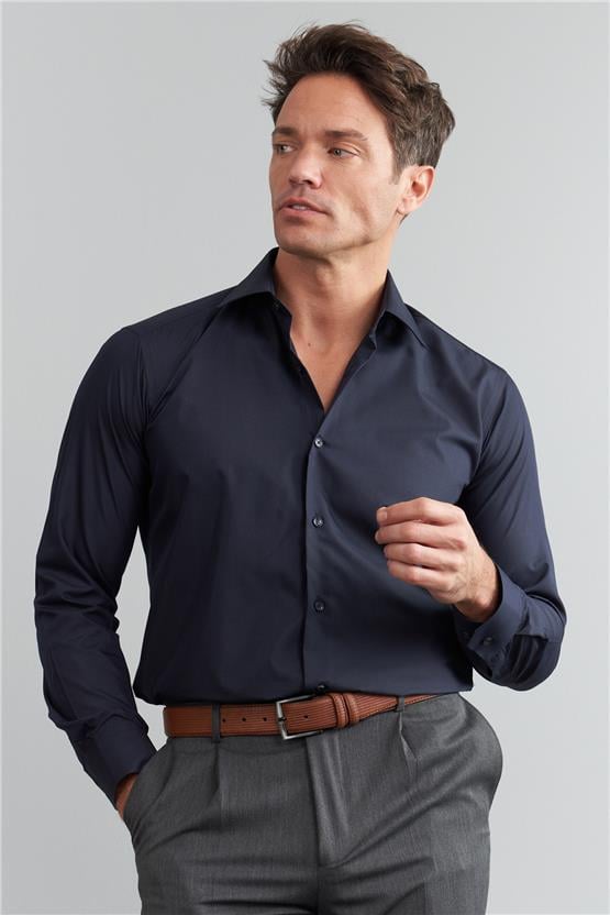 Mentality G071 Erkek Uzun Kol Gömlek Lacivert