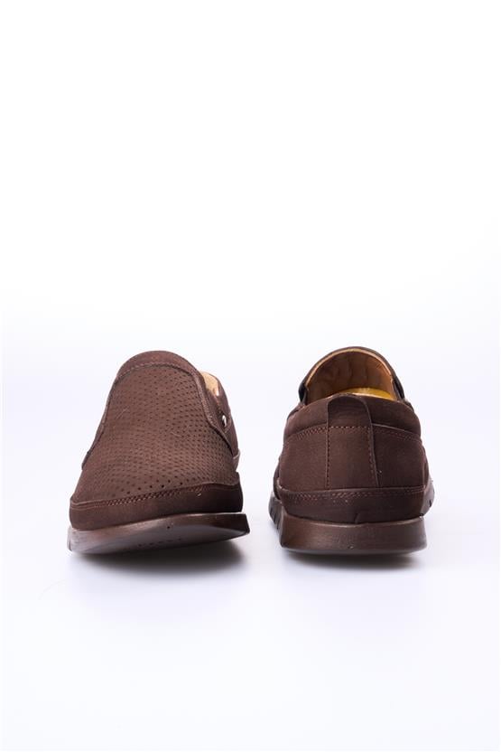 Meva 2034 Kahverengi Nubuk Erkek Deri Poli Taban Comfort Ayakkabı