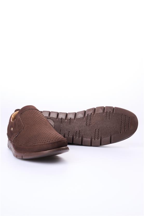 Meva 2034 Kahverengi Nubuk Erkek Deri Poli Taban Comfort Ayakkabı