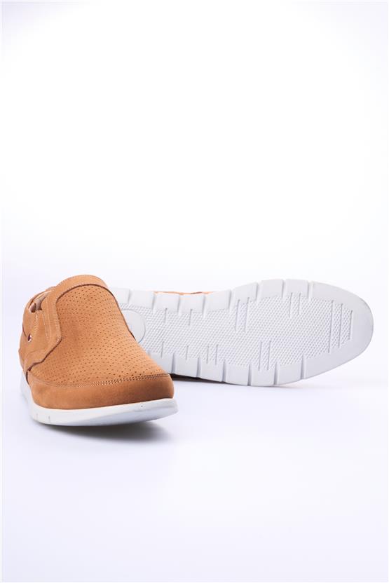 Meva 2034 Taba Nubuk Erkek Deri Poli Taban Comfort Ayakkabı