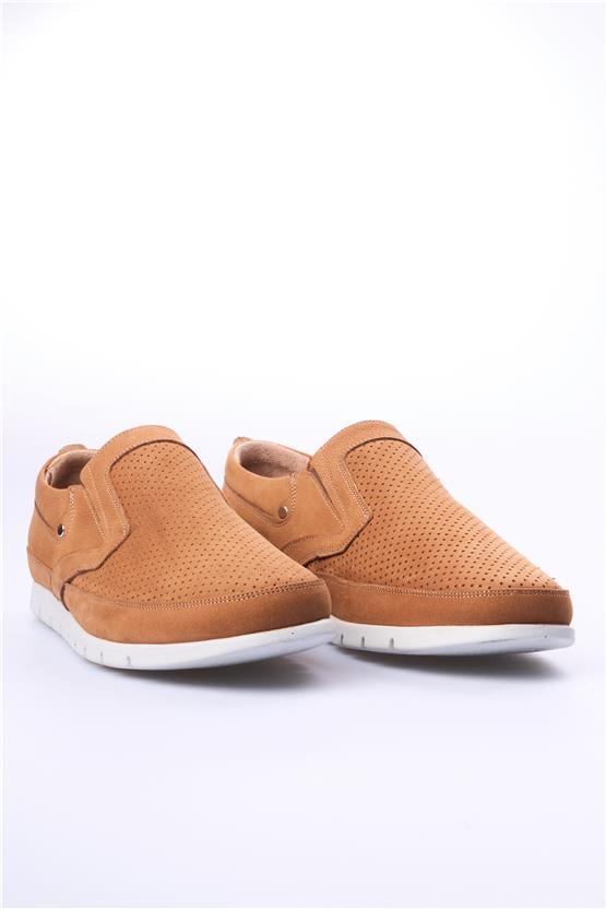 Meva 2034 Taba Nubuk Erkek Deri Poli Taban Comfort Ayakkabı