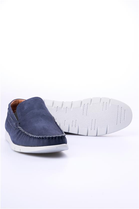 Meva 414 Lacivert Nubuk Erkek Deri Poli Taban Comfort Ayakkabı