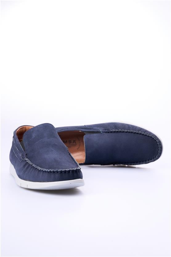 Meva 414 Lacivert Nubuk Erkek Deri Poli Taban Comfort Ayakkabı