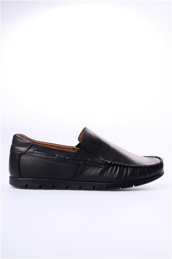 Meva 414 Siyah Erkek Deri Poli Taban Comfort Ayakkabı