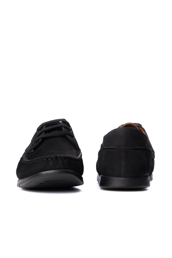 Meva 415 Siyah Nubuk Erkek Deri Comfort Ayakkabı