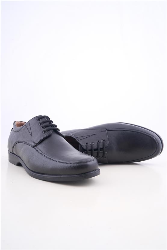 Meva 681 Siyah Erkek Deri Poli Taban Comfort Ayakkabı