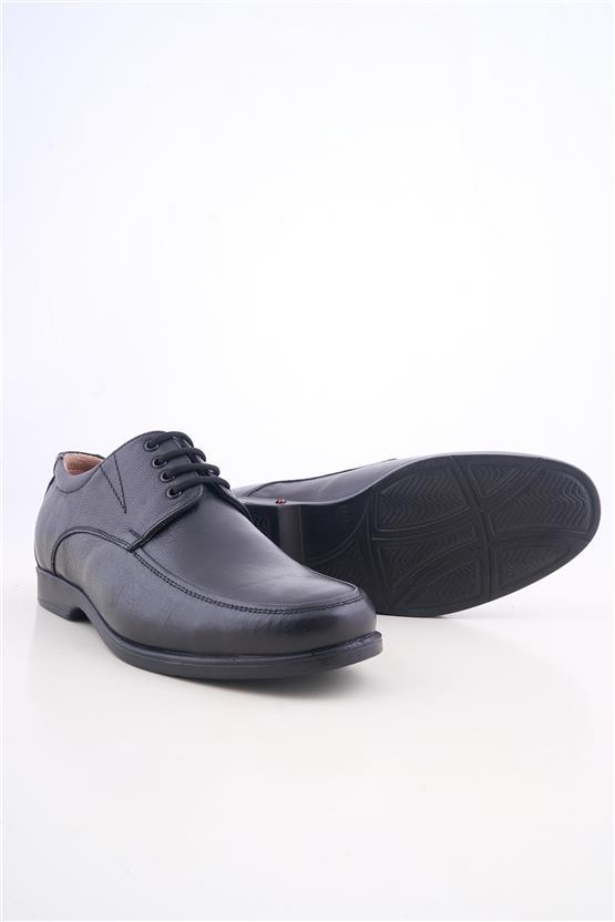 Meva 681 Siyah Erkek Deri Poli Taban Comfort Ayakkabı