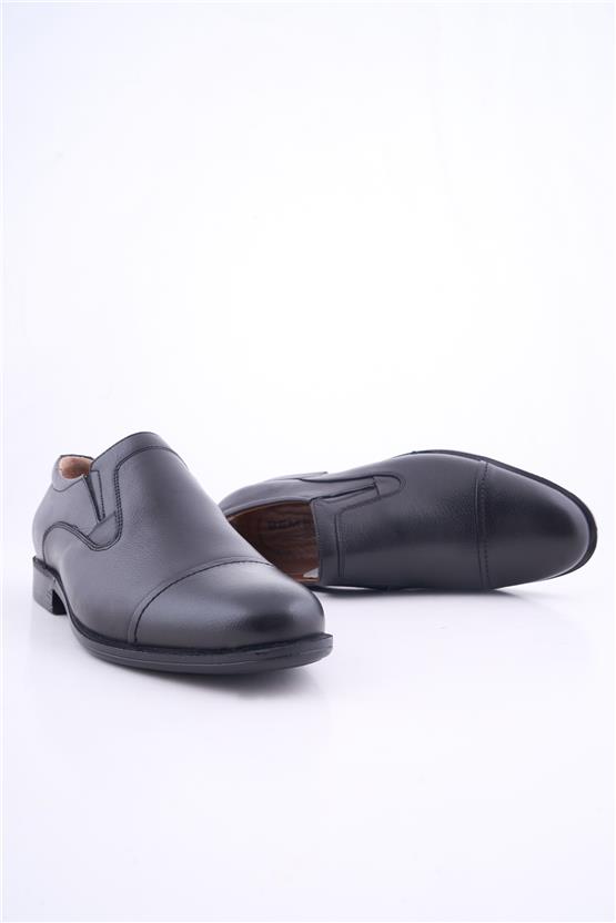 Meva 692 Siyah Erkek Deri Poli Taban Comfort Ayakkabı