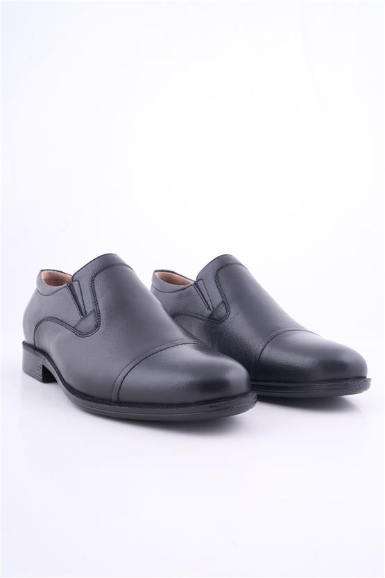 Meva 692 Siyah Erkek Deri Poli Taban Comfort Ayakkabı
