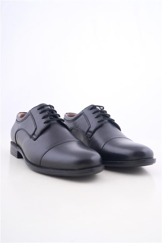 Meva 693 Siyah Erkek Deri Poli Taban Comfort Ayakkabı