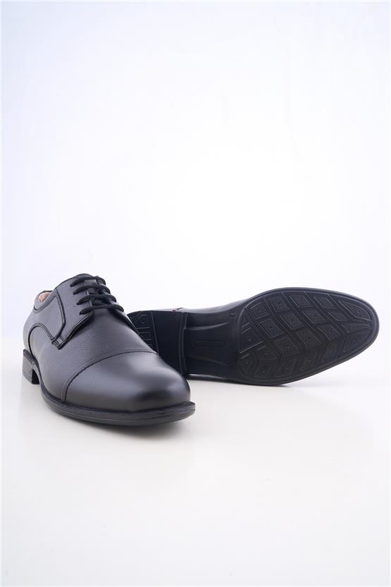 Meva 693 Siyah Erkek Deri Poli Taban Comfort Ayakkabı