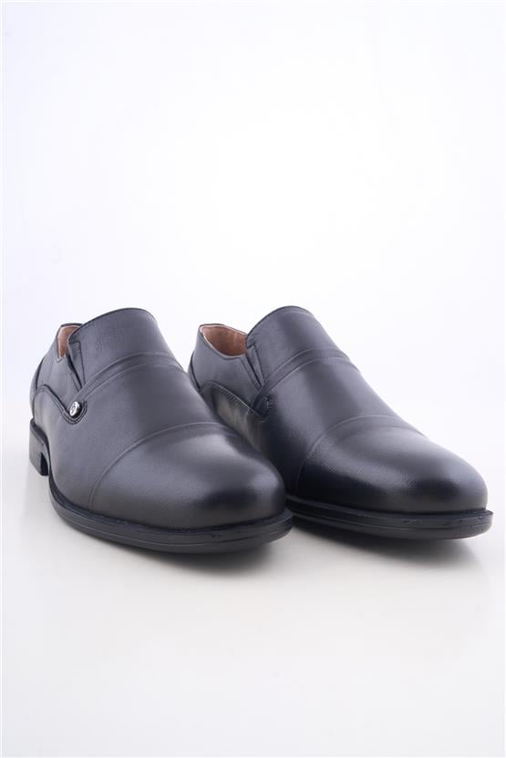 Meva 694 Siyah Erkek Deri Poli Taban Comfort Ayakkabı