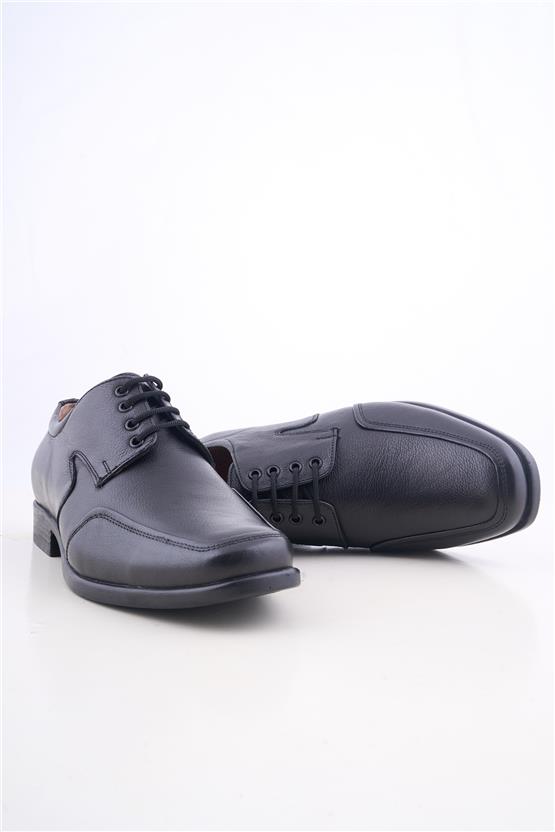 Meva 716 Siyah Erkek Deri Poli Taban Comfort Ayakkabı