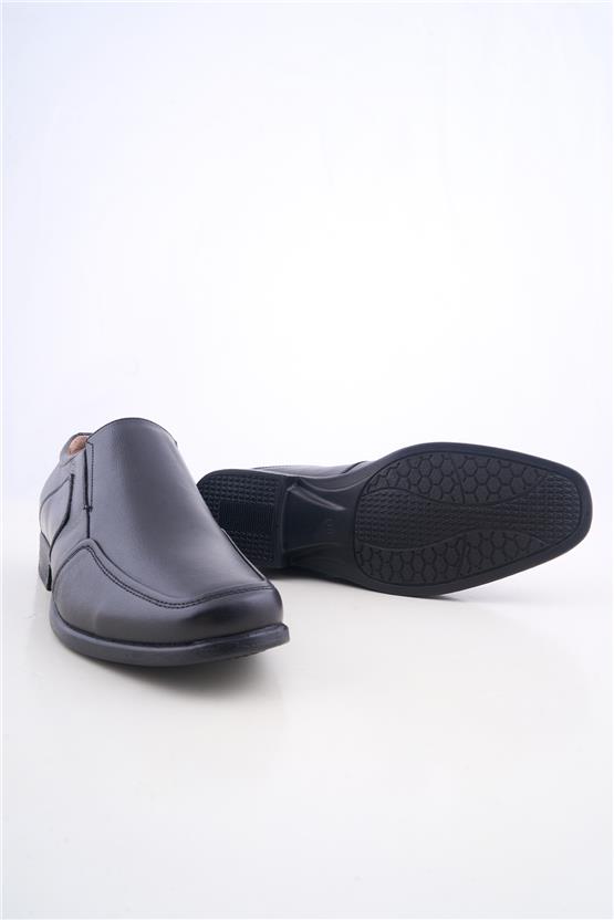 Meva 717 Siyah Erkek Deri Poli Taban Comfort Ayakkabı