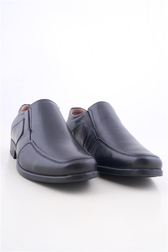 Meva 717 Siyah Erkek Deri Poli Taban Comfort Ayakkabı