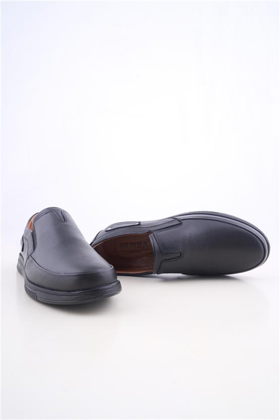 Meva 756 Siyah Erkek Deri Poli Taban Comfort Ayakkabı