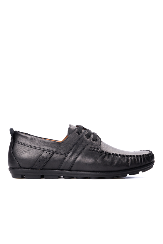 Meva 9105 Siyah Erkek Deri Comfort Ayakkabı