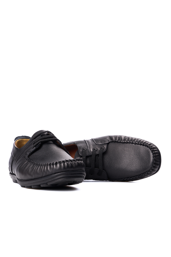 Meva 9105 Siyah Erkek Deri Comfort Ayakkabı