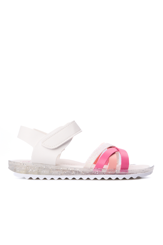 Mınıcan  Sa-F-011 Beyaz Pembe 10 Fılet Kız Cocuk Sandalet
