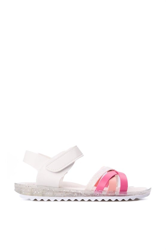 Mınıcan  Sa-F-011 Beyaz Pembe 10 Fılet Kız Cocuk Sandalet