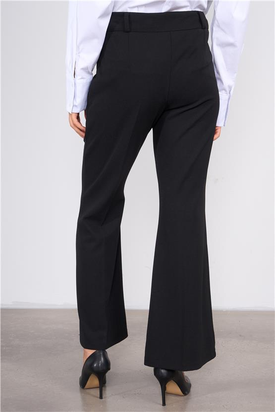 Miss Nisa 221-1 Siyah Kadın Kemerli Pantolon