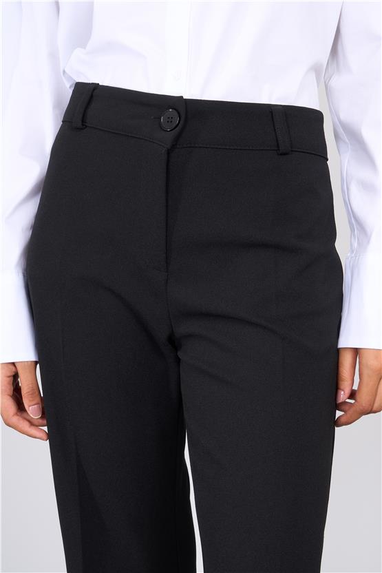 Miss Nisa 221-1 Siyah Kadın Kemerli Pantolon