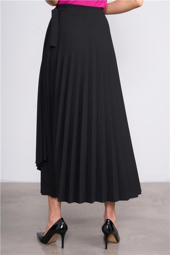 Miss Nisa 403-1 Siyah Kadın Piliseli Etek