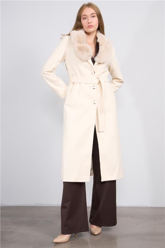 Mıss Rock K26 2161 Tas Kadın Ithal Kase Yaka Kurklı Kaban