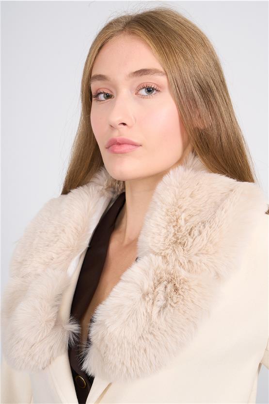 Mıss Rock K26 2161 Tas Kadın Ithal Kase Yaka Kurklı Kaban