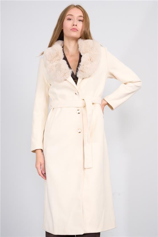 Mıss Rock K26 2161 Tas Kadın Ithal Kase Yaka Kurklı Kaban