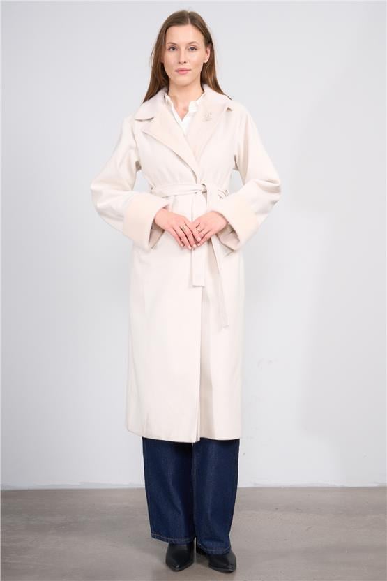 Mıss Rock K26 2181 Tas Kadın Ithal Kase Kol Ve Yaka Kumas Garnı Kaban