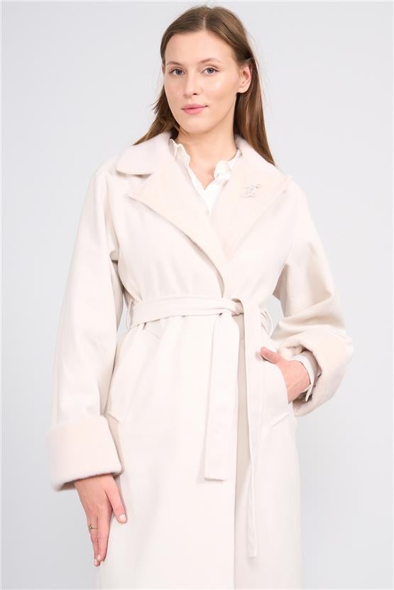 Mıss Rock K26 2181 Tas Kadın Ithal Kase Kol Ve Yaka Kumas Garnı Kaban