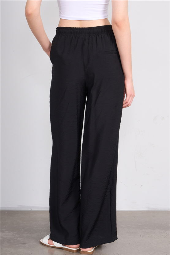 Miya Mira Modest 7899 Bayan Rita Geniş Paça Pantolon Siyah