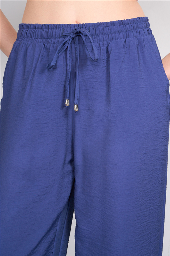 Miya Mira Modest 7899 Bayan Rita Geniş Paça Pantolon Lacivert