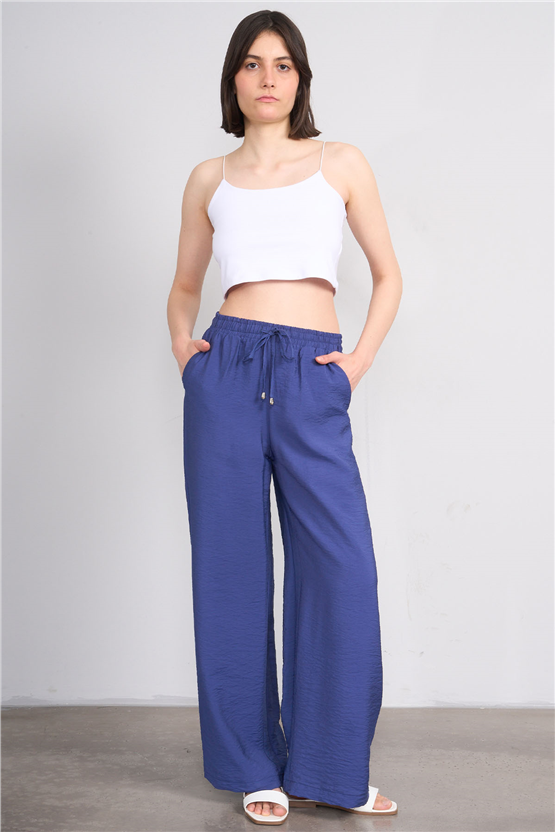 Miya Mira Modest 7899 Bayan Rita Geniş Paça Pantolon Lacivert
