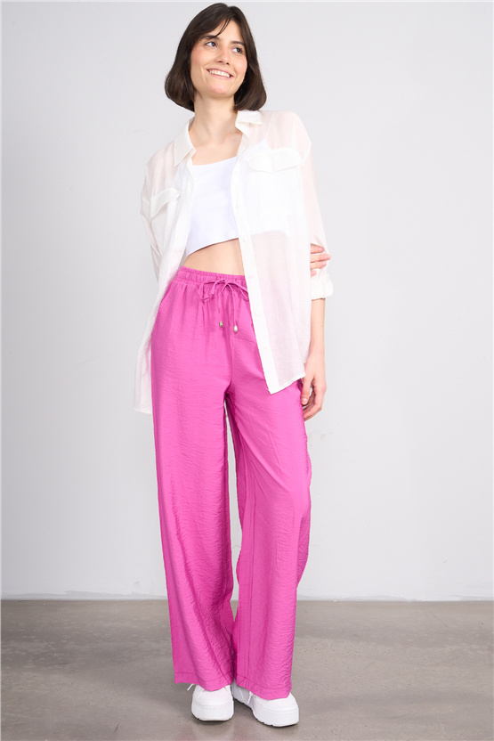 Miya Mira Modest 7899 Bayan Rita Geniş Paça Pantolon Fuşya